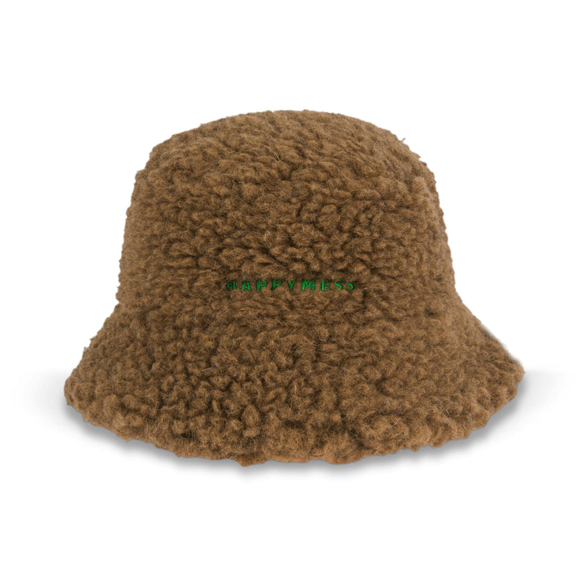 adult merino wool bucket hat - teddy brown