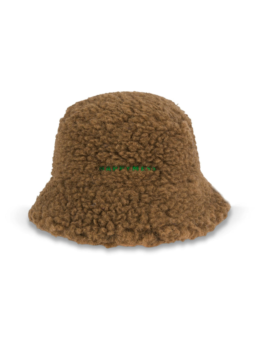 adult merino wool bucket hat - teddy brown