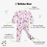 Tea Party Bamboo Convertible Footie