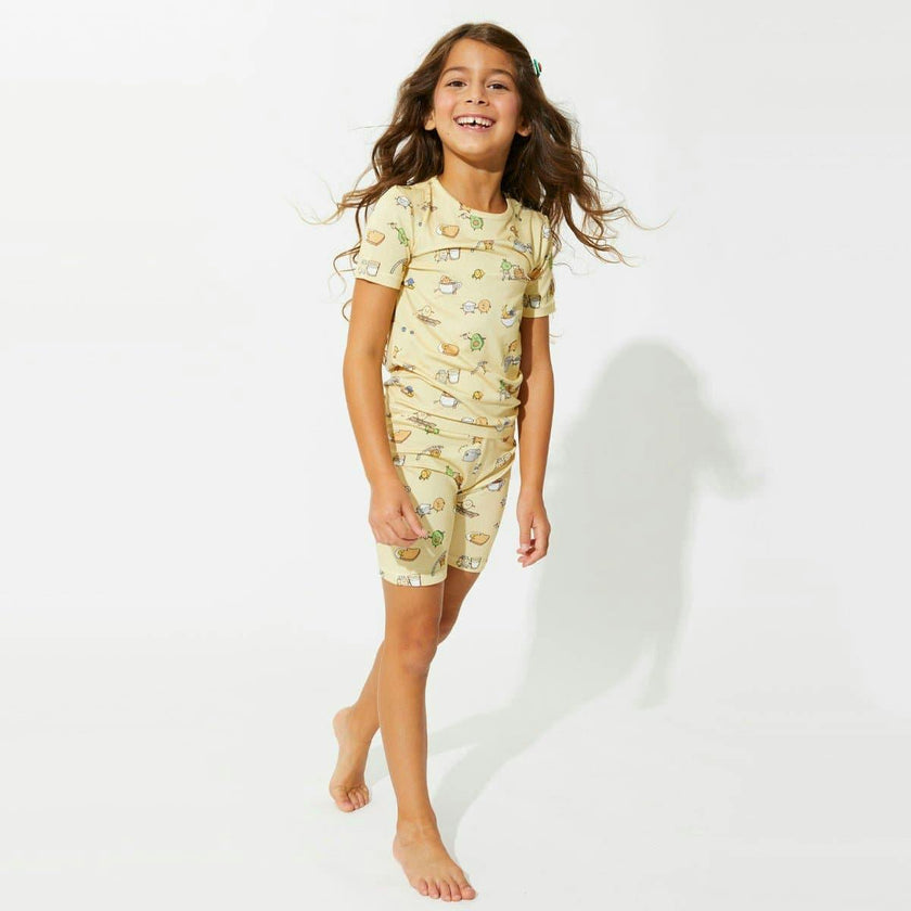 Love You Brunches Bamboo Kids Pajama Short Set