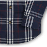 Organic Stretch Poplin Long Sleeve Button Down Shirt, Blue