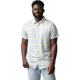 Linen Short Sleeve Button Down Shirt, Blue