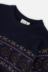 Jacquard Sweater Dark Blue