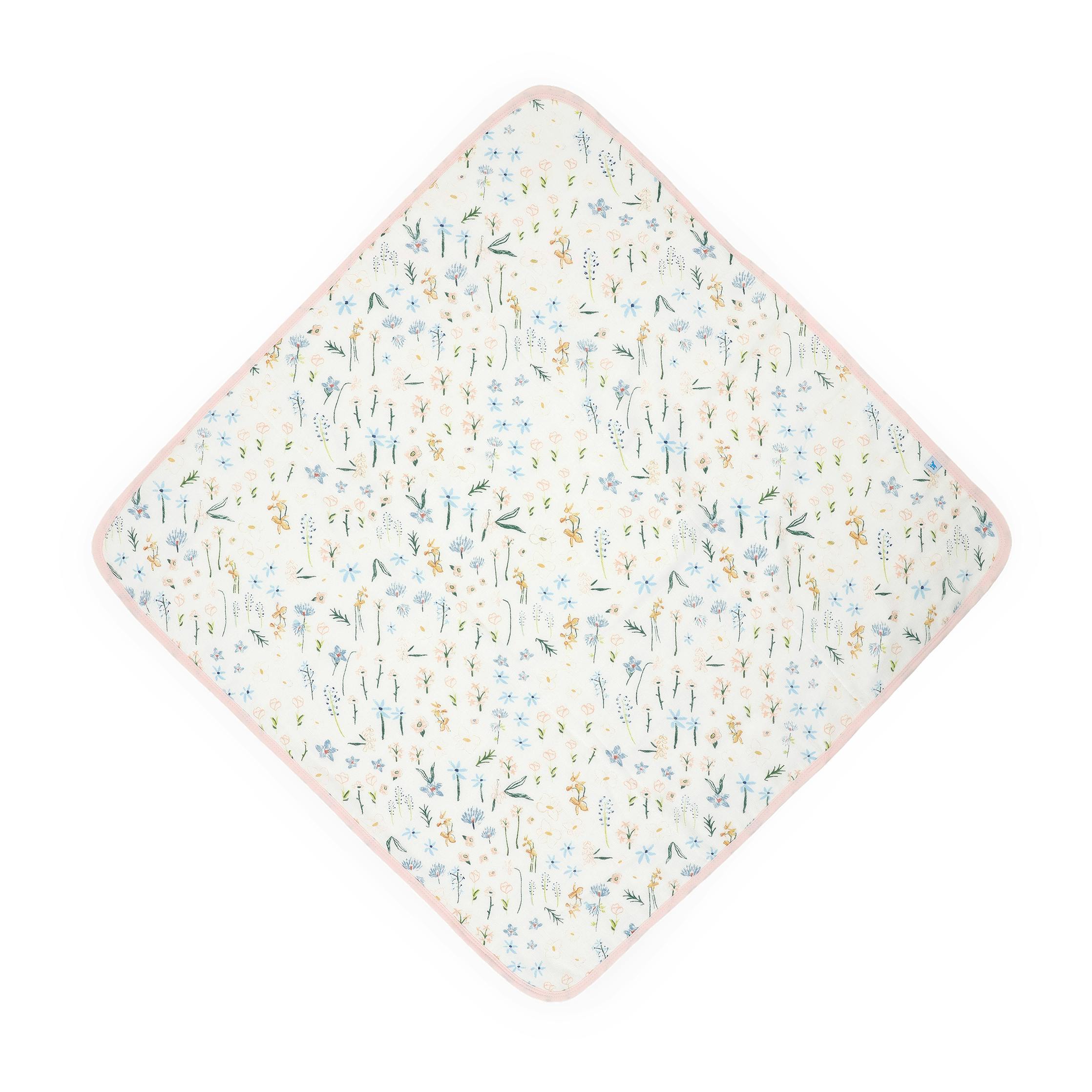 Infant Hooded Towel - Pastel Petals