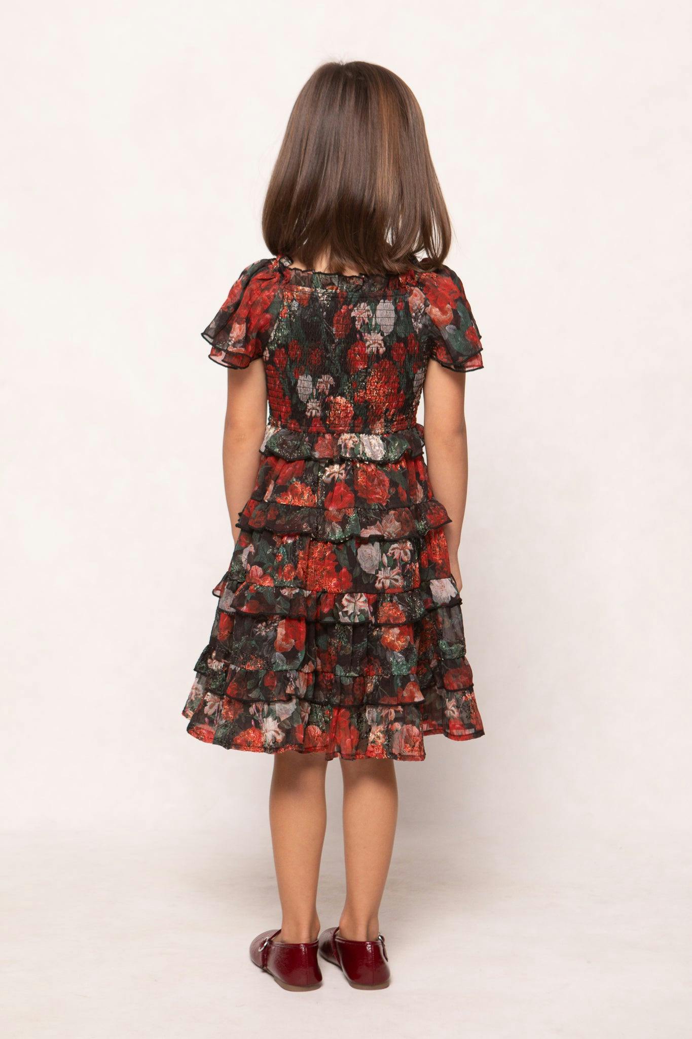 Mini Winnie Dress in Midnight Roses