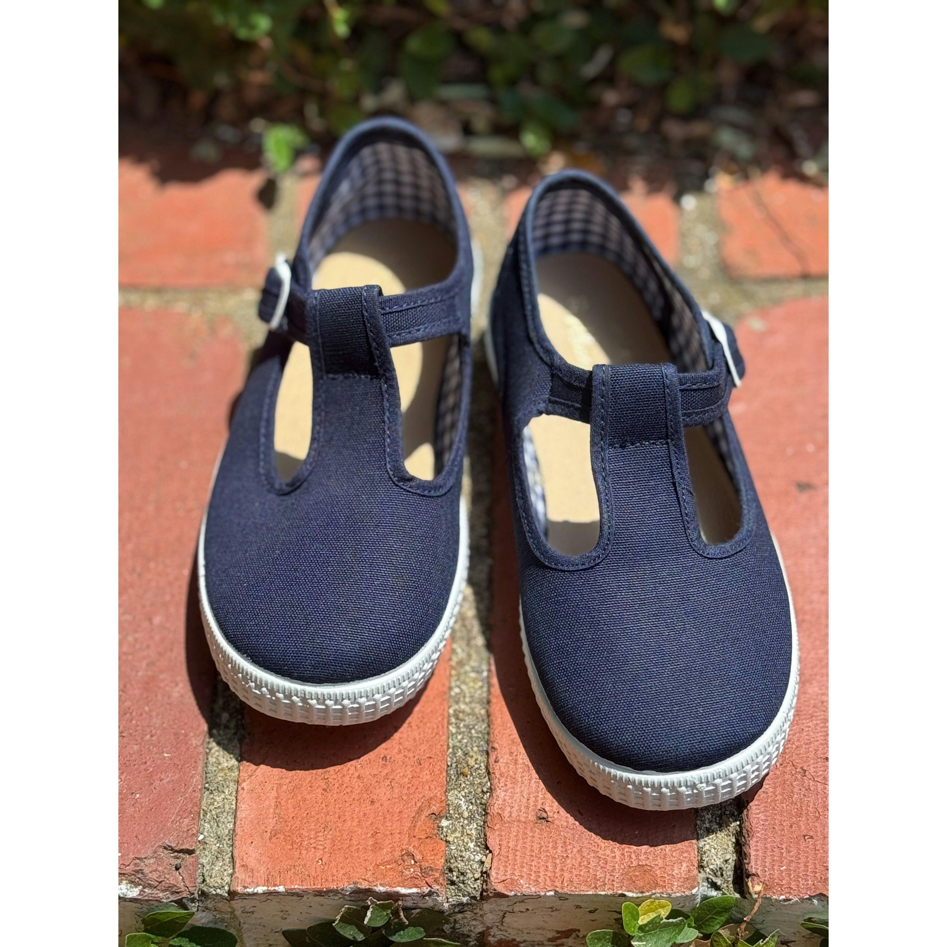 Canvas T-Strap in Navy