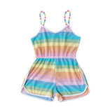 Pastel Ombré Beaded Hearts Sleeveless Romper