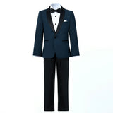 Navy Moustache Shawl Lapel Tuxedo Set