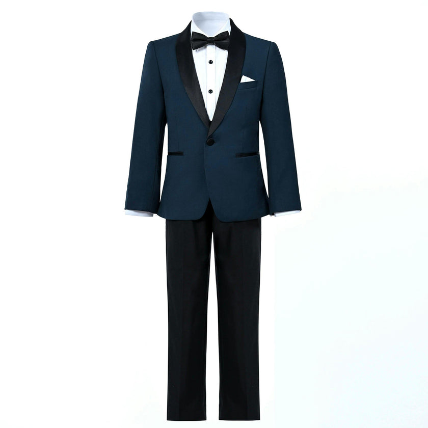 Navy Moustache Shawl Lapel Tuxedo Set