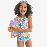 Clearance kids swim bikini bottom in rainbow blooms