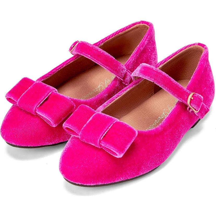 Ellen Minimalistic Bow Velvet Mary Janes
