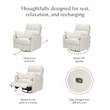 Nori Glider Recliner w/ Electronic Control and USB in Performance Cream Eco-Weave