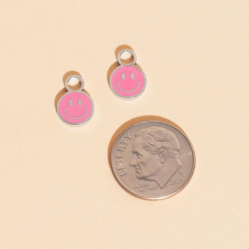 Smiley Huggie Hoop Charms