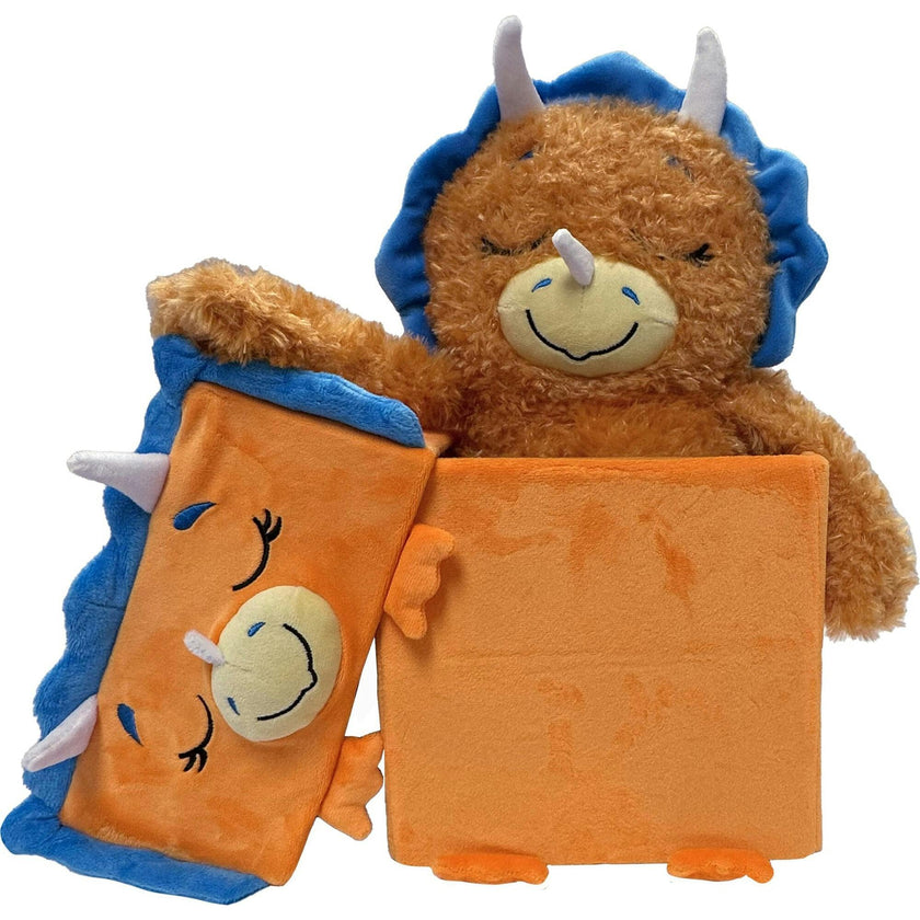Happy Nappers: Adorable Storables -Dino Triceratops- Brown/Blue