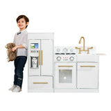Little Chef Charlotte Modern Play Kitchen, White/Gold