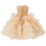Cream Cliffara Floral Ruffle Occasion Dress