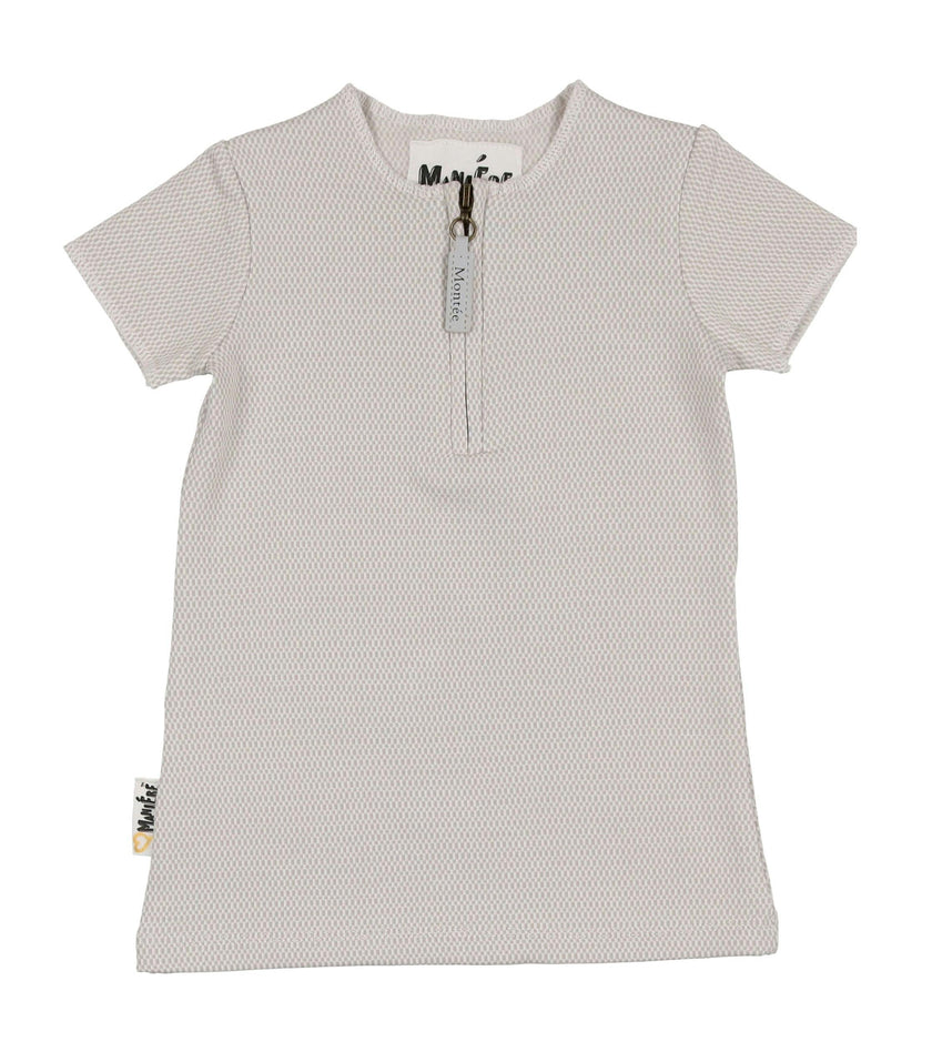 Microgrid Patterned Short Sleeves Unisex Shirt