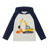 Hooded Raglan Graphic Tee | Pumpkin Excavator