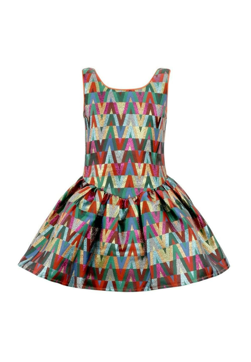 Rainbow Vibes Metallic Bubble Dress – Teen/Women
