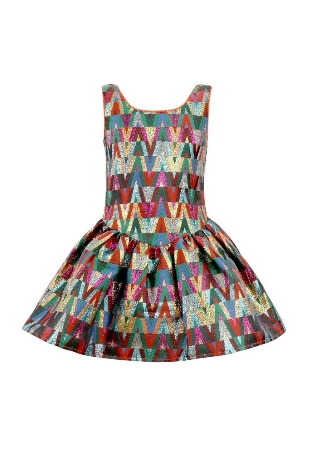 Rainbow Vibes Metallic Bubble Dress – Teen/Women