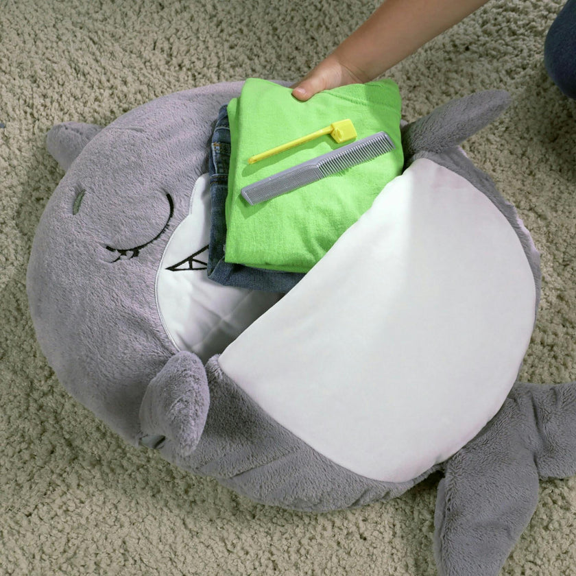 Happy Nappers: Pillow & Sleepy Sack: Med - Grey Shark
