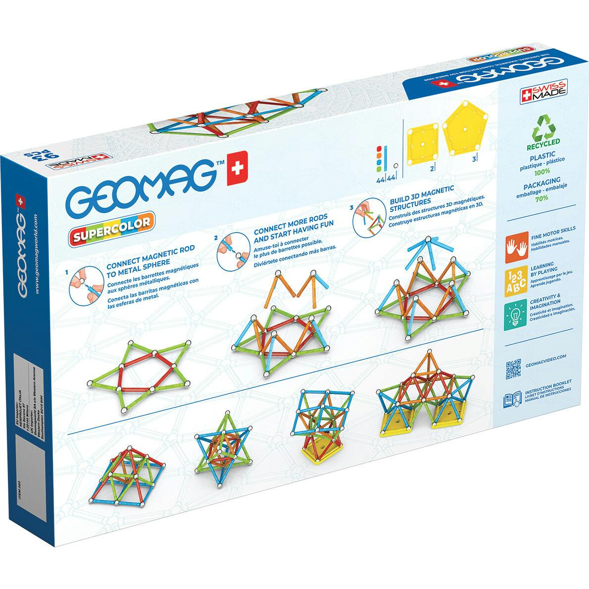 Geomag™ SUPERCOLOR 114 Piece Building Playset Ages 5+ Years - 5y