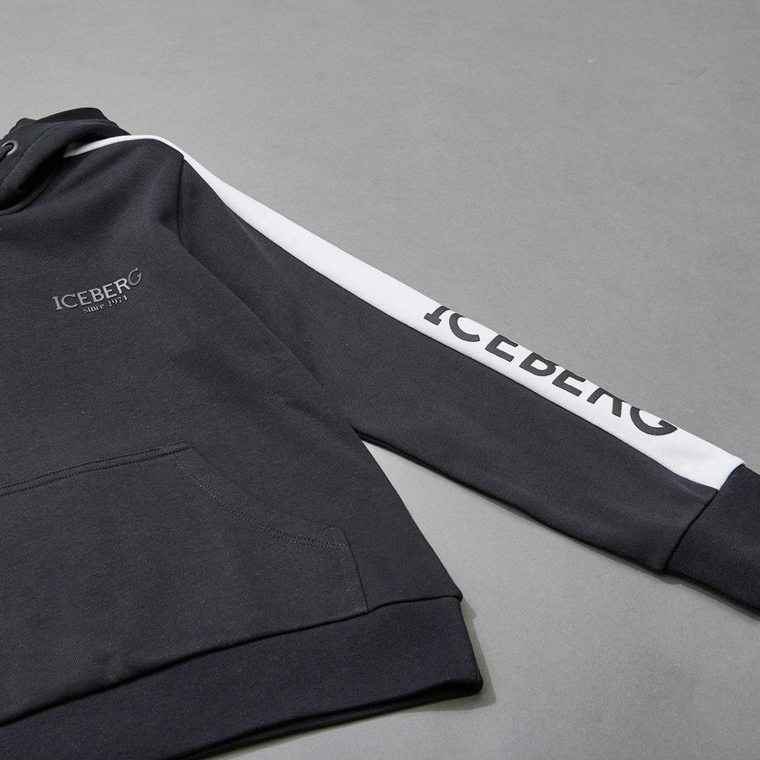 ICEBERG Logo Stripe Hoodie