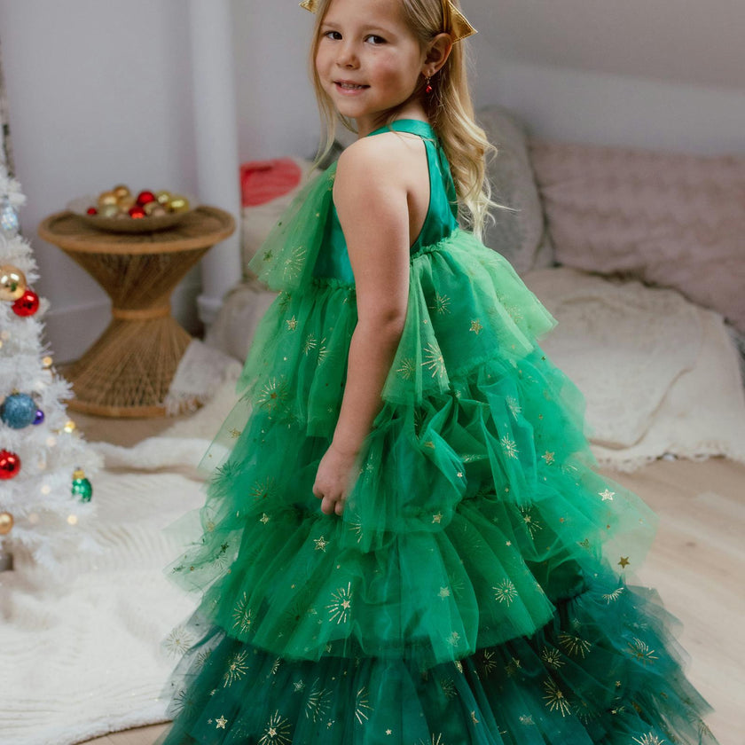 Christmas Tree Dress & Headpiece