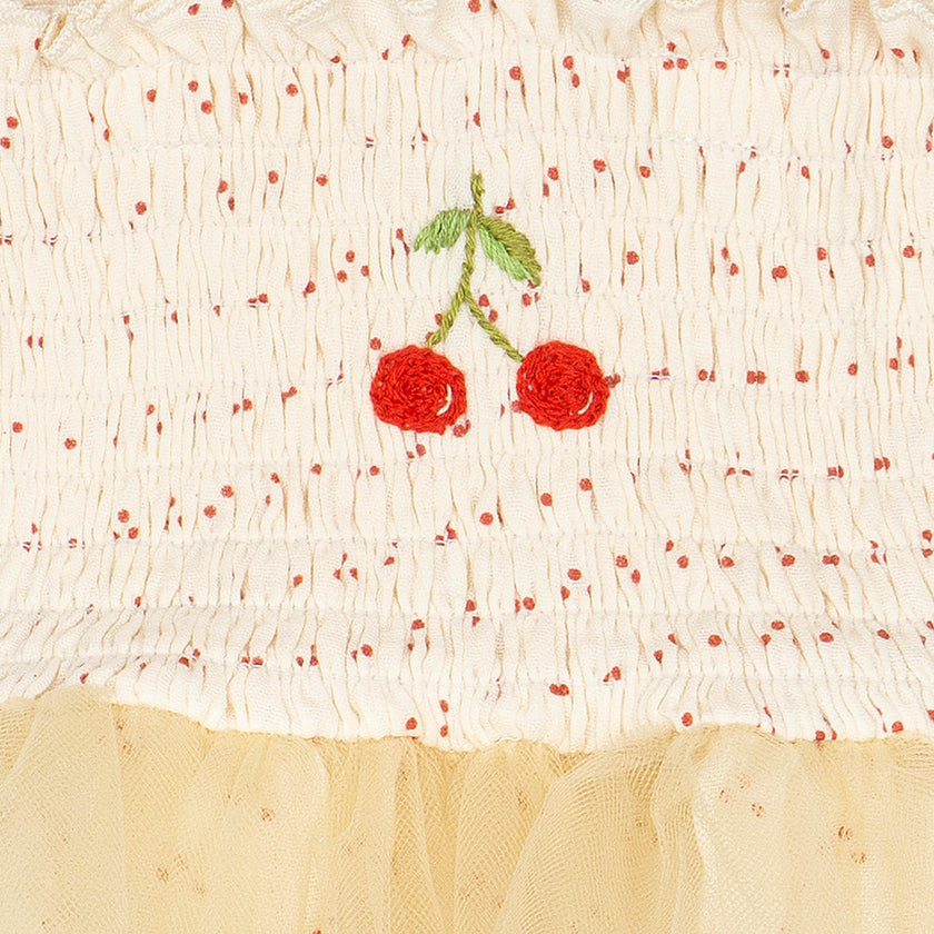 Cherry Tutu in Red Dot