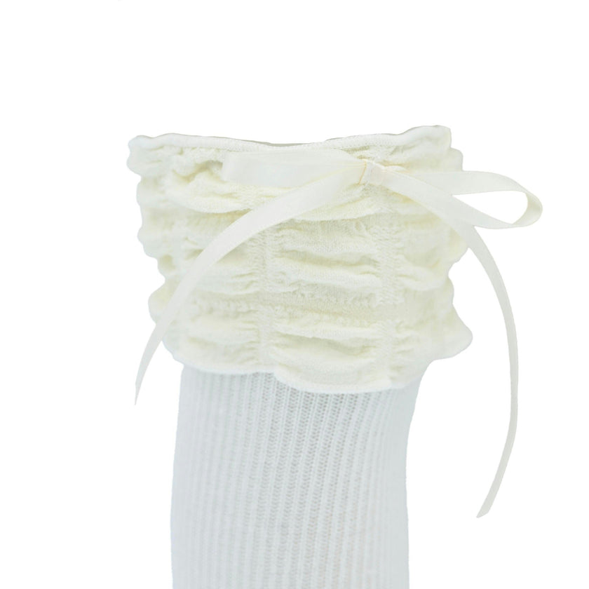 Ruffled Ribbon Long Socks