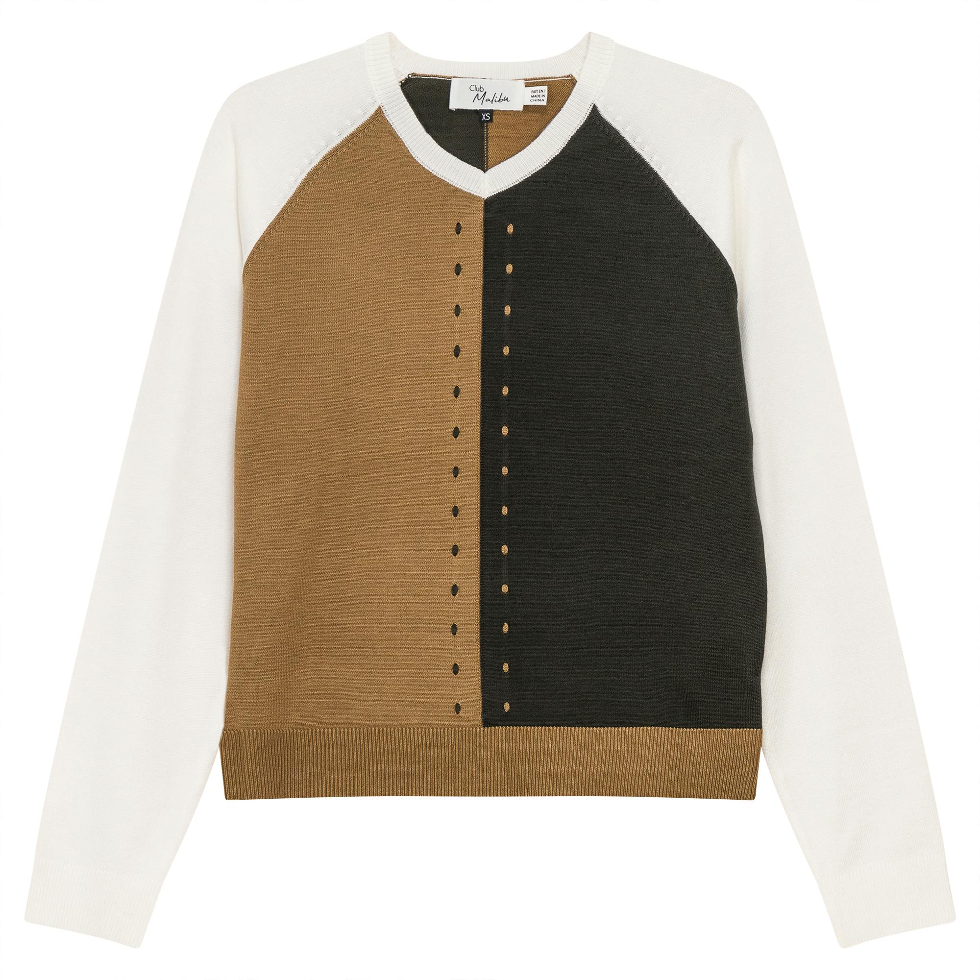 Color Blocked Knit Sweater