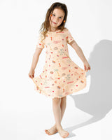 Minecraft: Summer Vibes Bamboo Girls' Short Sleeve Dress