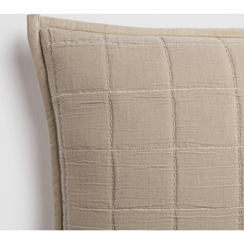 Gray Quilted Euro Sham Set