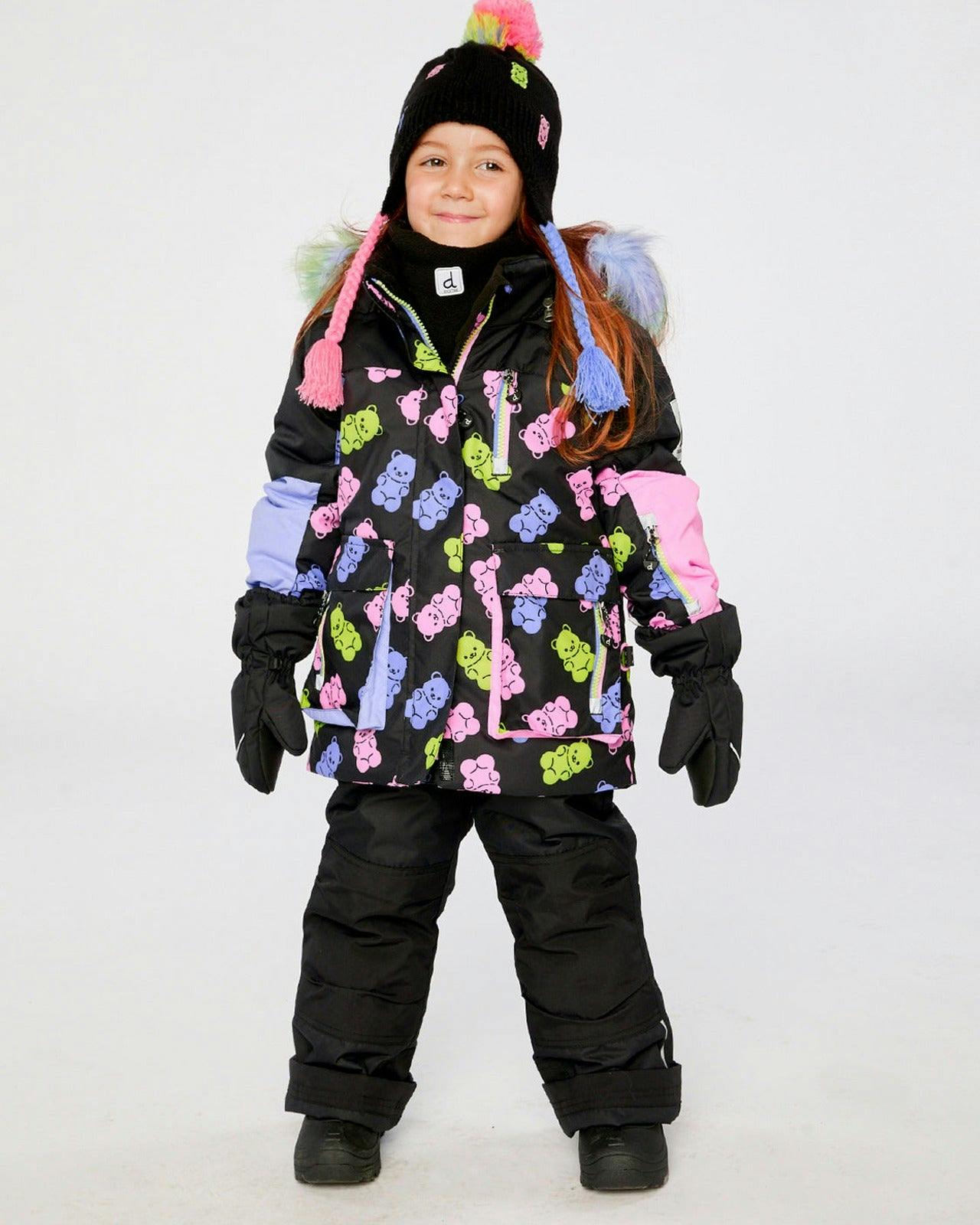 Two Piece Play Snowsuit Black Gummy Bear Print