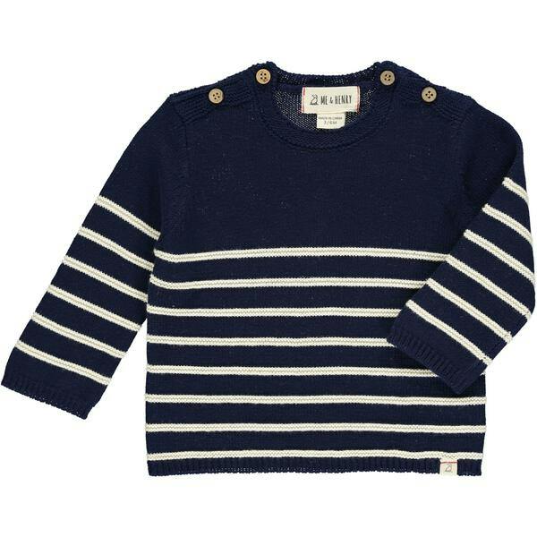 BRETON Navy/Cream Striped Baby Sweater