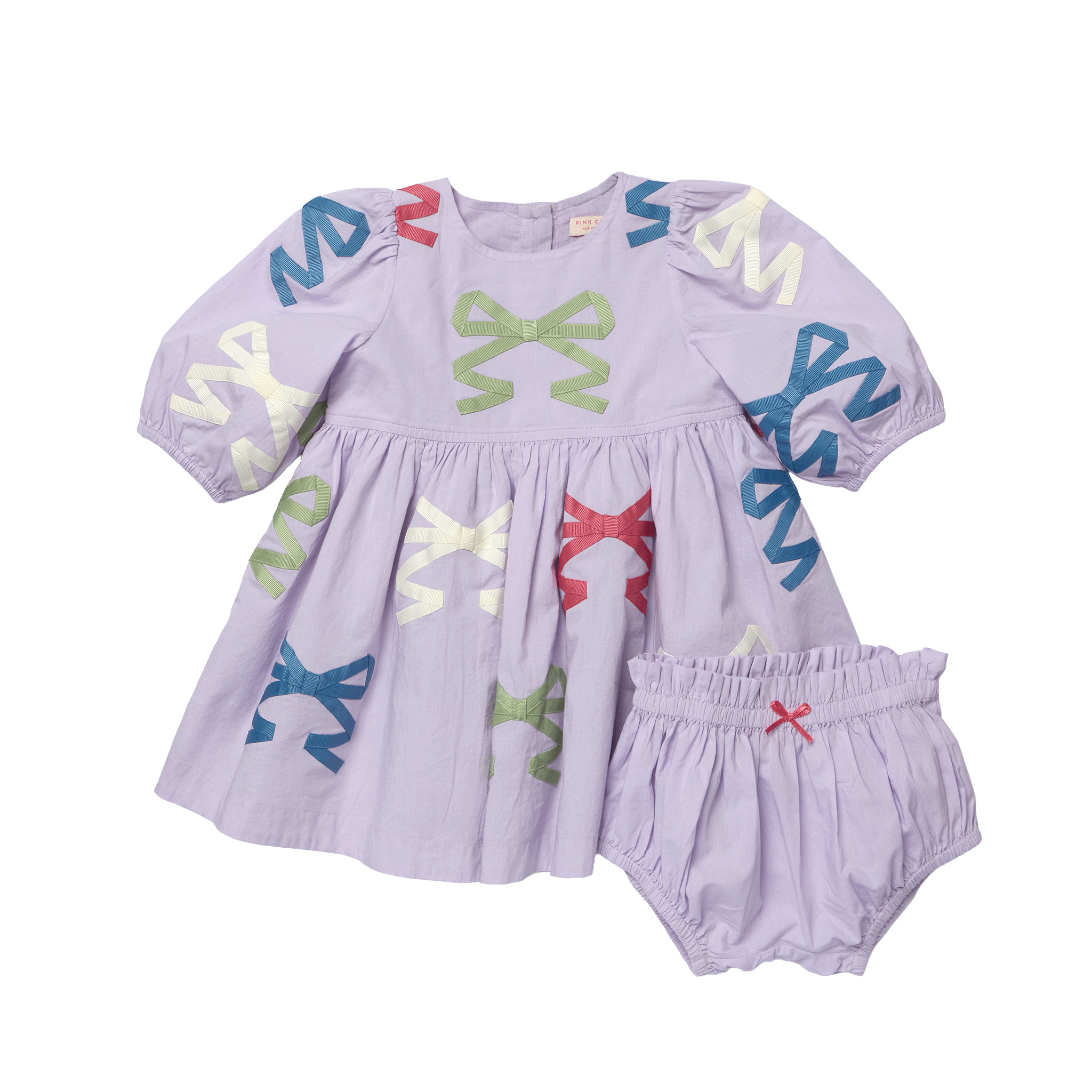 Baby Girls Brooke Dress Set - Lavender Multi Bow Applique