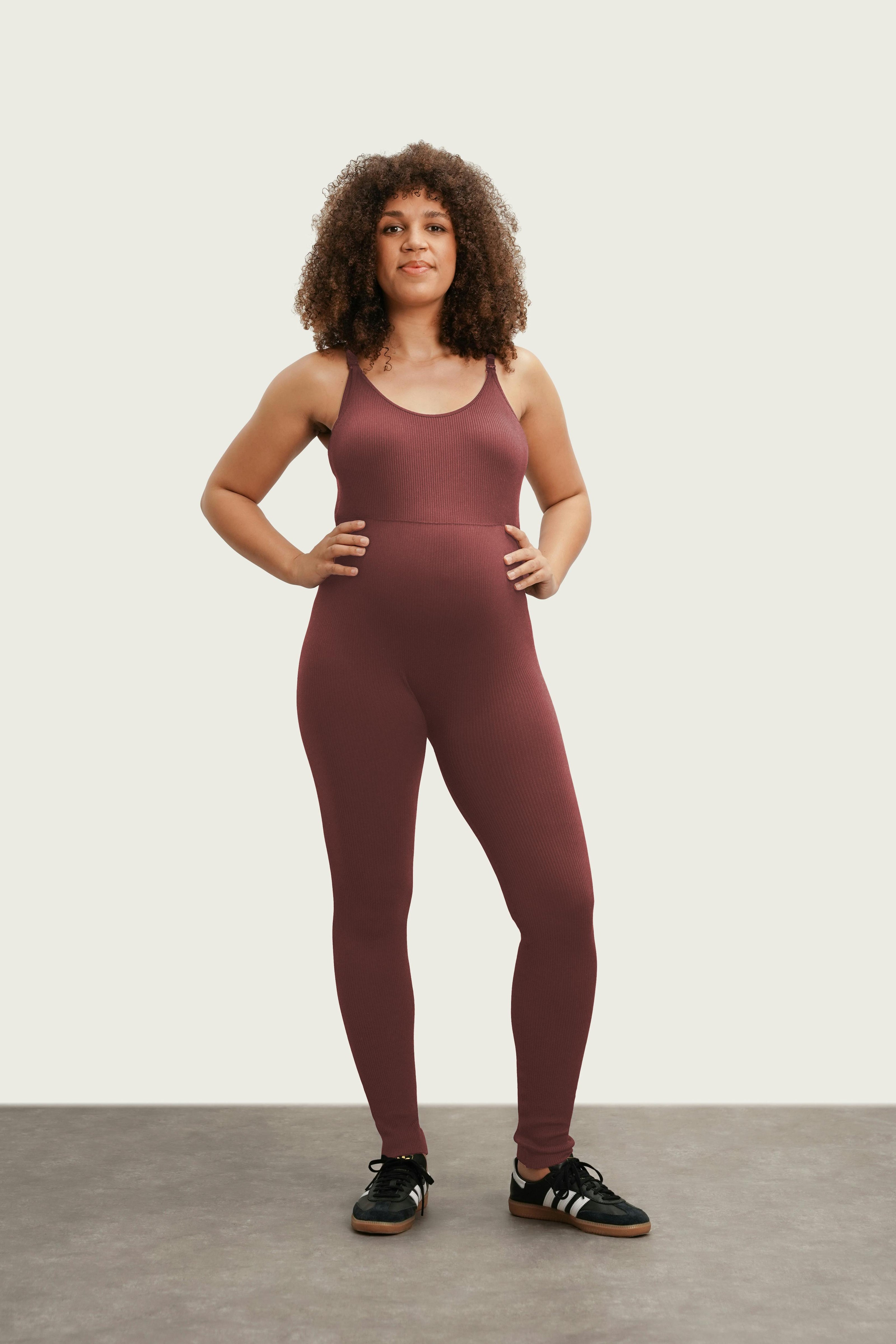 Jordan Ribbed Maternity & Nursing Jumpsuit