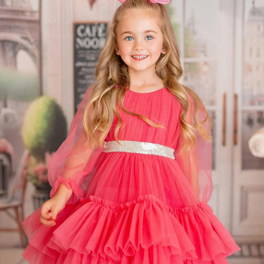 Parisian Rosé Tulle Party Dress