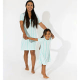 Slumber Stripes Bamboo Girls' Short Sleeve Dress