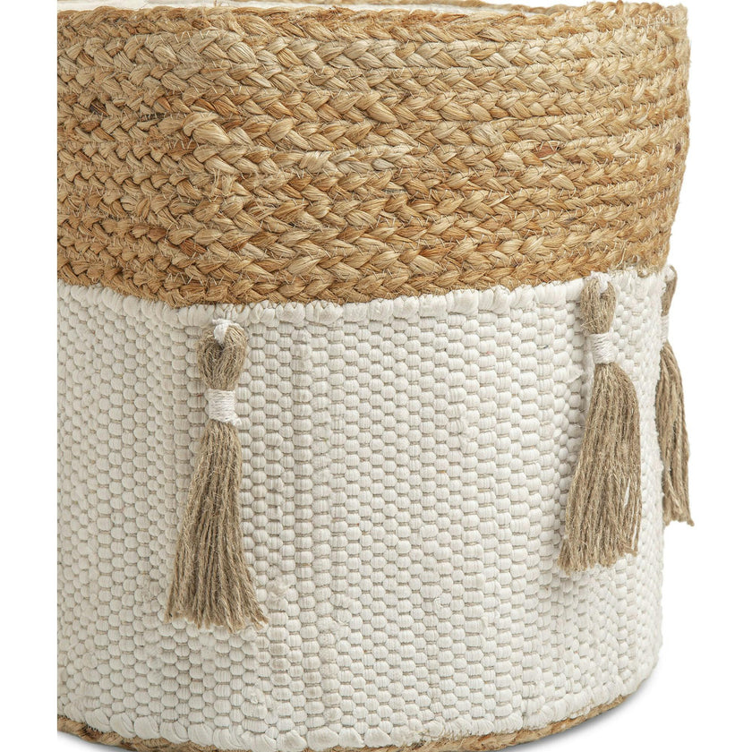 Cotton + Jute Boho Storage Bin