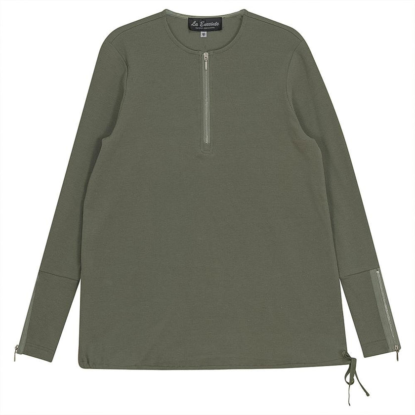 Ribbed Henley Maternity Top