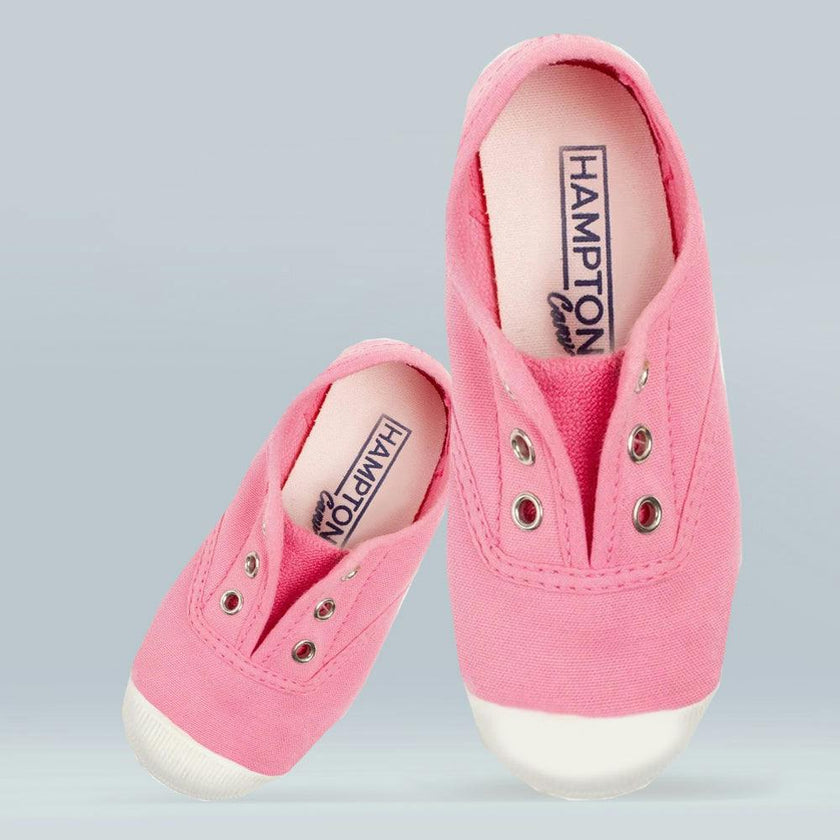 Hampton Canvas Plum Plimsolls in Bonbon Pink
