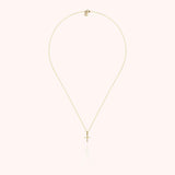 Symbolic Cross Charm Necklace, Rolled Yellow Gold