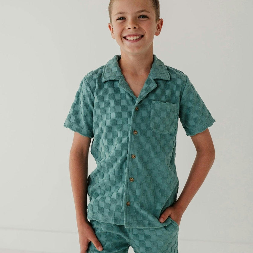 Boy's Terry Button Top