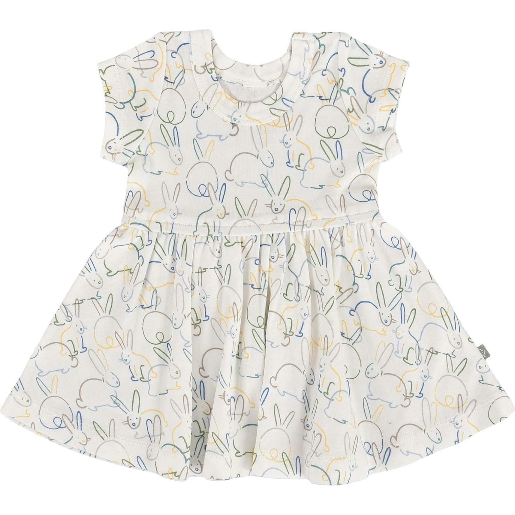 short sleeve twirl dress | bunnies