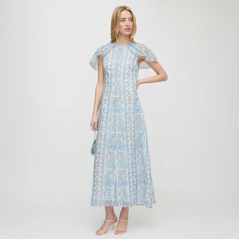 The Davina Dress - Blue Corsica Paisley