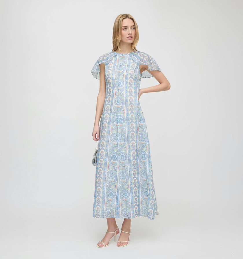 The Davina Dress - Blue Corsica Paisley