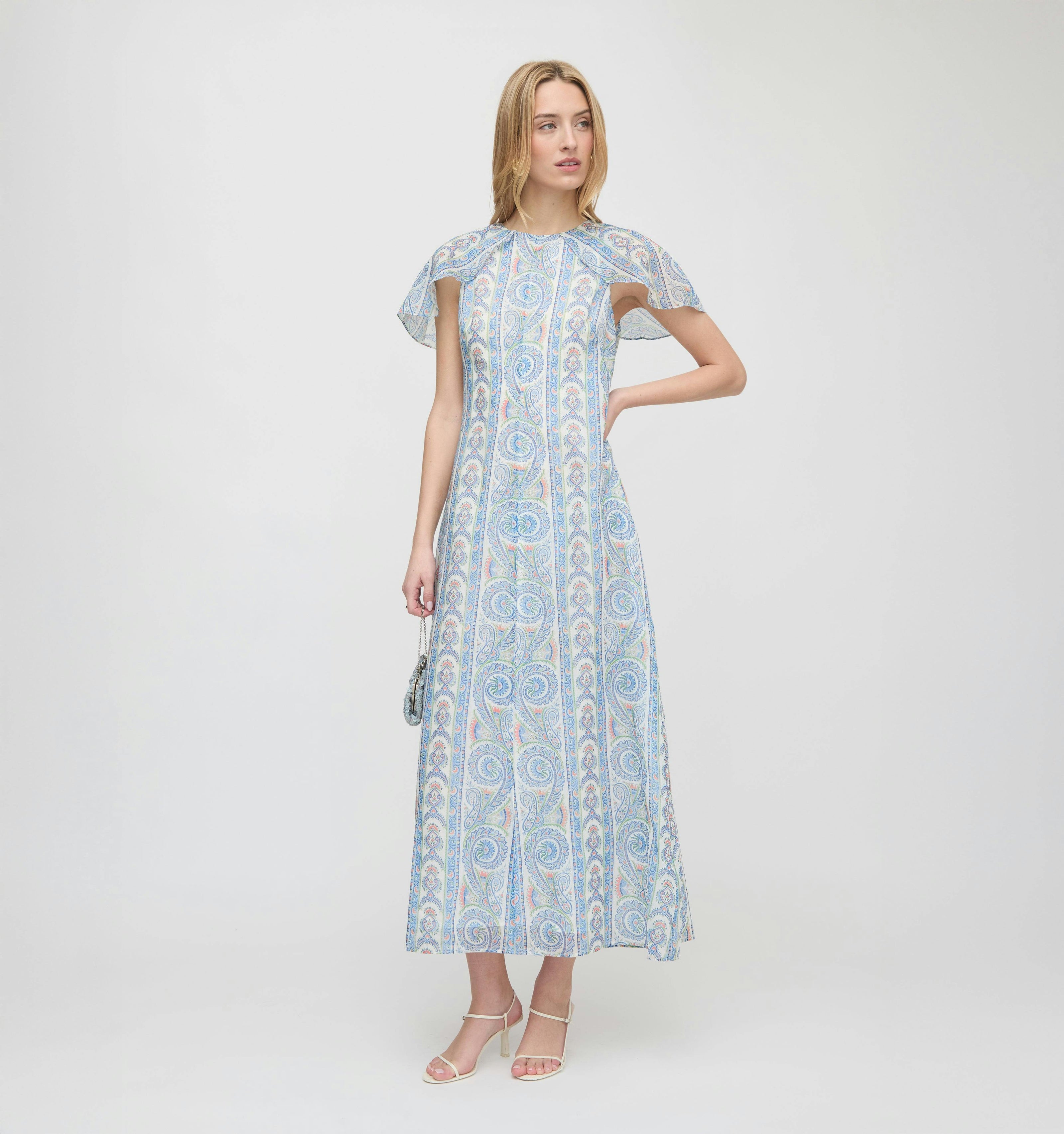 The Davina Dress - Blue Corsica Paisley