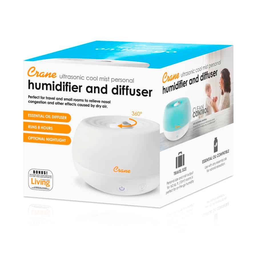 Crane .2 Gallon Compact Humidifier For Nursery (White)