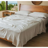 Calm Crinkled Comfort Flat Sheet, Beige